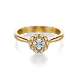 Pierścionek zaręczynowy złoty z diamentami